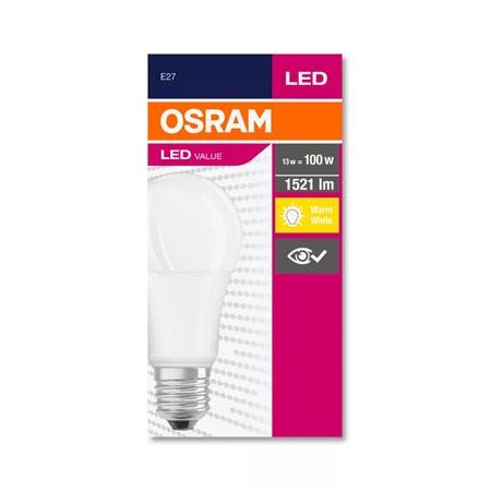 LED žiarovka, E27, guľa, A60, 13W, 1521 lm, 2700K (MF), OSRAM "Value"