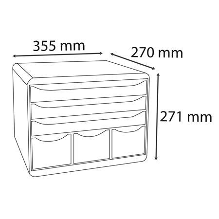 Box na dokumenty, plast, 6 zásuviek, EXACOMPTA "Store-Box Maxi Iderama®"