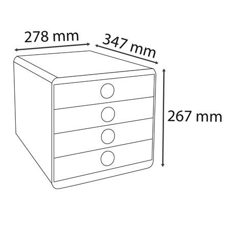 Box na dokumenty, plast, 4 zásuvky, EXACOMPTA "Pop-Box", biely