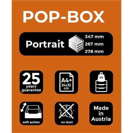 Box na dokumenty, plast, 4 zásuvky, EXACOMPTA "Pop-Box", biely