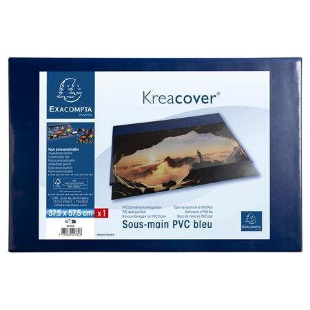 Podložka na stôl, PVC, 375x575 mm, EXACOMPTA "KreaCover®", modrá