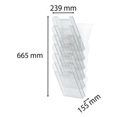 Katalógustartó, fali, A4, álló, 6 rekeszes, EXACOMPTA "Office", priehľadný